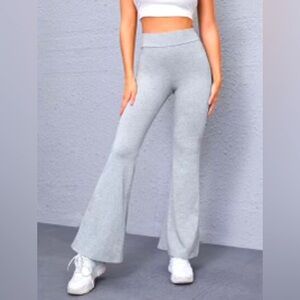 Shein EZWear Flared Leg Solid Pants